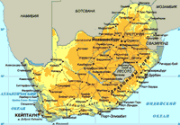 Карта ЮАР. Топографическая карта ЮАР
